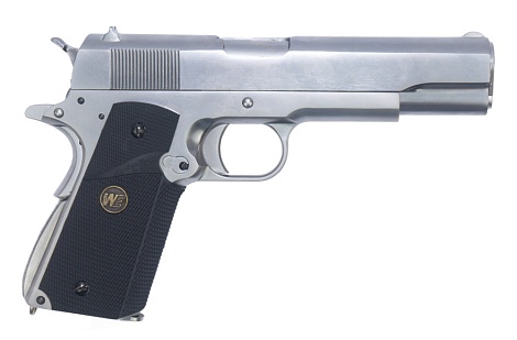 Пистолет WE Colt M1911 A1, хром, M.E.U. (we-e006a-tac)