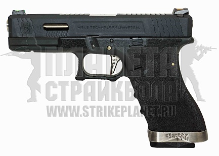 фото детально we пистолет glock 17 g-force, металл, хром, черный интернет-магазин "Планета страйкбола"