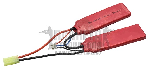 детальное фото для раздела Аккумулятор StormPower LiPo 7.4в, 1600мАч, 20С, 2 лепестка интернет-магазин "Планета страйкбола»