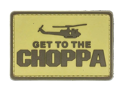 детальное фото Нашивка Zlo "Get to the chopper" tan интернет-магазин "Планета страйкбола"