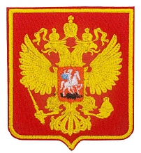 детальное фото Нашивка Strike "Герб Российской Федерации" 85х75 мм, красный интернет-магазин "Планета страйкбола"