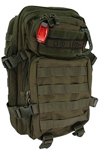 Нашивка Strike Группа крови O (I) Rh-, черный олива