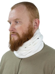 детальное фото Баф Strike флис с утяжкой укороченный 300, белый интернет-магазин "Планета страйкбола"