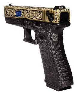 WE Пистолет Glock 18C gen.3, гравировка, greengas (we-g002box-br)