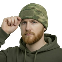 детальное фото Шапка Strike флис с велкро р-р 58, A-TACS Camo интернет-магазин "Планета страйкбола"