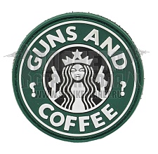 детальное фото Нашивка Zlo "Guns & coffee" пвх интернет-магазин "Планета страйкбола"