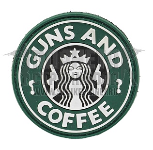 детальное фото Нашивка Zlo "Guns & coffee" пвх интернет-магазин "Планета страйкбола"