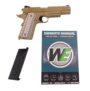 Пистолет WE Colt M45A1, greengas, tan (we-e015-tan)