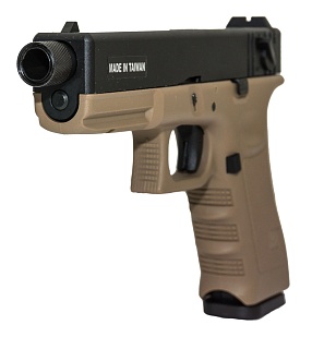 KJW Пистолет Glock 18, CO2, резьба под глушитель, tan (kp-18-tbc.co2-tan)