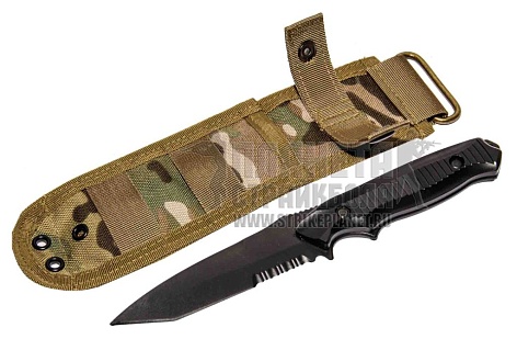 нож тренировочный t&d gerber-cfb с текстильными ножнами черный (td202bk)