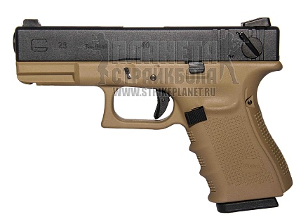 фото детально we пистолет glock 23 gen.4, tan (gp620tn) интернет-магазин "Планета страйкбола"