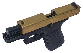 Пистолет WE Glock 19 Gen.3, металл слайд, золото (we-g003a-tg)