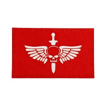 детальное фото Нашивка Strike "Warhammer 40000. Adeptus Astartes / Адептус Астартес", 80х50 мм, красный, лазерная резка интернет-магазин "Планета страйкбола"