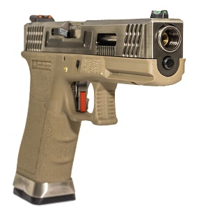 Пистолет WE Glock 17 G-Force tan серебряный (we-g001wet-8)