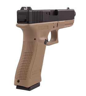 KJW Пистолет Glock 18, грингаз, резьба под глушитель, tan (kp-18-tbc-tan)
