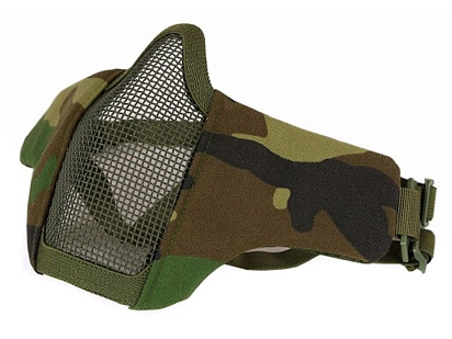 детальное фото Маска Kingrin с регулирующимся ремнем woodland (ma-42-wl) интернет-магазин "Планета страйкбола"