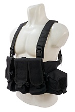 детальное фото Разгрузочный жилет Strike честриг 3 ак, 2 утилитарных, черный кордура интернет-магазин "Планета страйкбола"