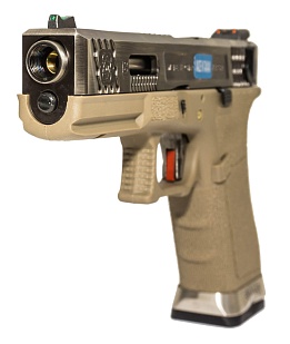 Пистолет WE Glock 18 G-Force серебряный, greengas (we-g002wet-8)