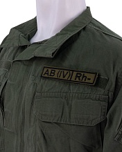 Нашивка Strike Группа крови AB (IV) Rh-, черный олива