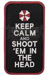детальное фото Нашивка Zlo "Keep Calm and Shoot 'em in the head" пвх интернет-магазин "Планета страйкбола"
