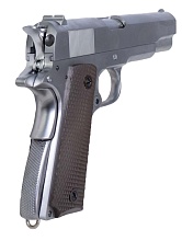 WE Пистолет Colt M1911 A1, greengas, хром (gp109s)