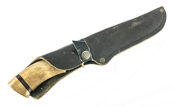 детальное фото для раздела Нож туристический, клинок 160 мм, кожаные ножны (Б/У) интернет-магазин "Планета страйкбола»