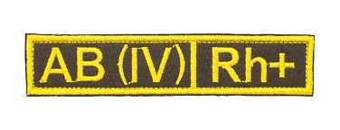 детальное фото Нашивка Strike Группа крови AB (IV) Rh+, желтый олива интернет-магазин "Планета страйкбола"