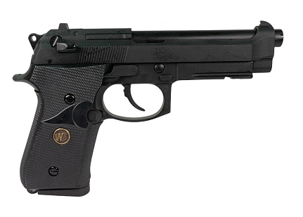 WE Пистолет Beretta M92F, CO2, черный, металл, рельса, (we-m008-co2)