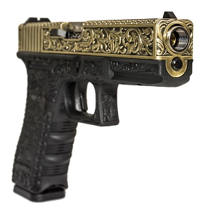 Пистолет WE Glock 17 с гравировкой (we-g001box-fb)