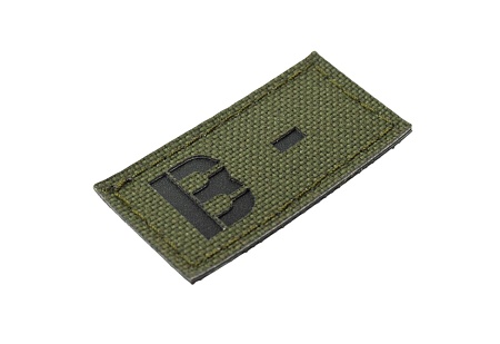Нашивка Strike "Группа крови 25х50 мм B - полевой", Олива, лазерная резка