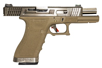 Пистолет WE Glock 17 G-Force tan серебряный (we-g001wet-8)