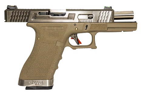 Пистолет WE Glock 17 G-Force tan серебряный (we-g001wet-8)