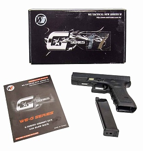 WE Пистолет Glock 17 gen.3, greengas (we-g001a-bk)