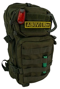 Нашивка Strike Группа крови AB (IV) Rh+, желтый олива