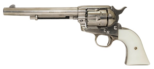 фото детально револьвер king arms colt saa .45 peacemaker m серебро, greengas (ka-pg-10-m-sv) интернет-магазин "Планета страйкбола"