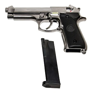 Пистолет WE Beretta M92FS greengas хром (gp301sv)