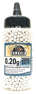 ELIXIR Шары для страйкбола 0,20г. (2000 шт.) в бутылке с подавателем, белые