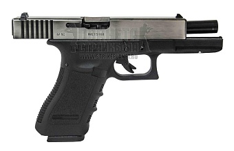 WE Пистолет Glock 17 gen.3, greengas, хром (WE-G001A-SV)