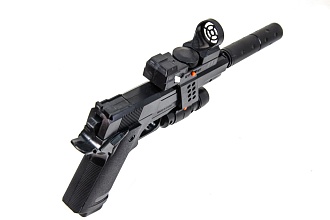 Пистолет Galaxy Colt 1911 с фонарем, коллиматором и глушителем (g053a)