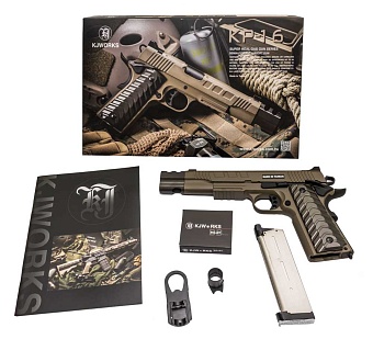 Пистолет KJW M45A1 / Colt 1911 - FDE, greengas (kp-16-gas)