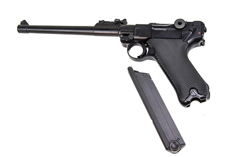 WE Пистолет Luger P-08 8", черный (gp403)