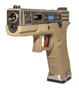 Пистолет WE Glock 17 G-Force tan серебряный (we-g001wet-8)