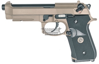 фото детально we пистолет beretta m9a1 usmc, tan интернет-магазин "Планета страйкбола"