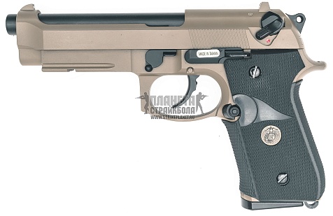 фото детально we пистолет beretta m9a1 usmc, tan интернет-магазин "Планета страйкбола"