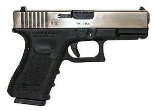 WE Пистолет Glock 19 Gen.3, металл слайд, хром