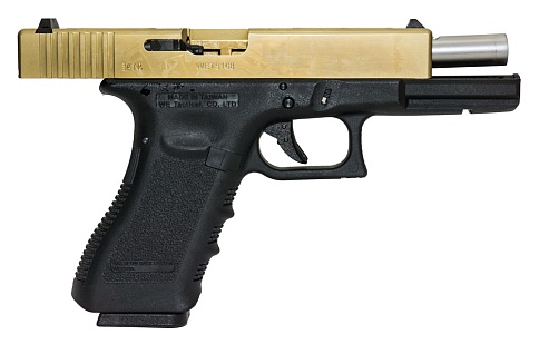 WE Пистолет Glock 18C gen.3, greengas, Titanium version (WE-G002A-TG)