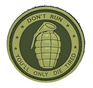 детальное фото Нашивка Zlo "Grenade. Don't run" олива интернет-магазин "Планета страйкбола"