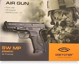 Gletcher Модель пистолета Smith&Wesson MP, металл, пневматический