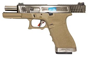 Пистолет WE Glock 17 G-Force tan серебряный (we-g001wet-8)