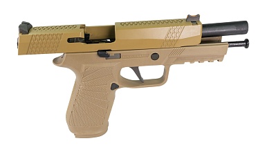 WE Пистолет Sig Sauer F17V2, greengas, tan (we-f007-tan)